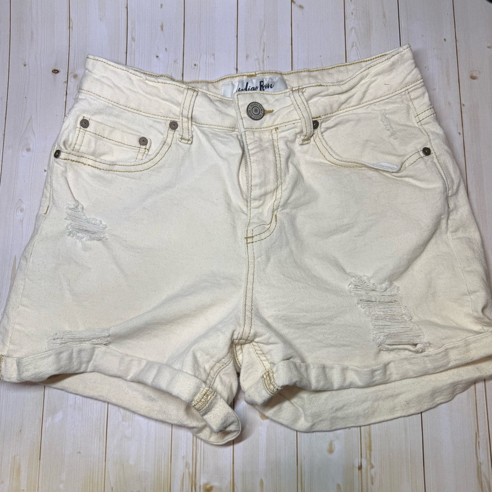 Indigo Rein Off-White Jean Shorts for Women